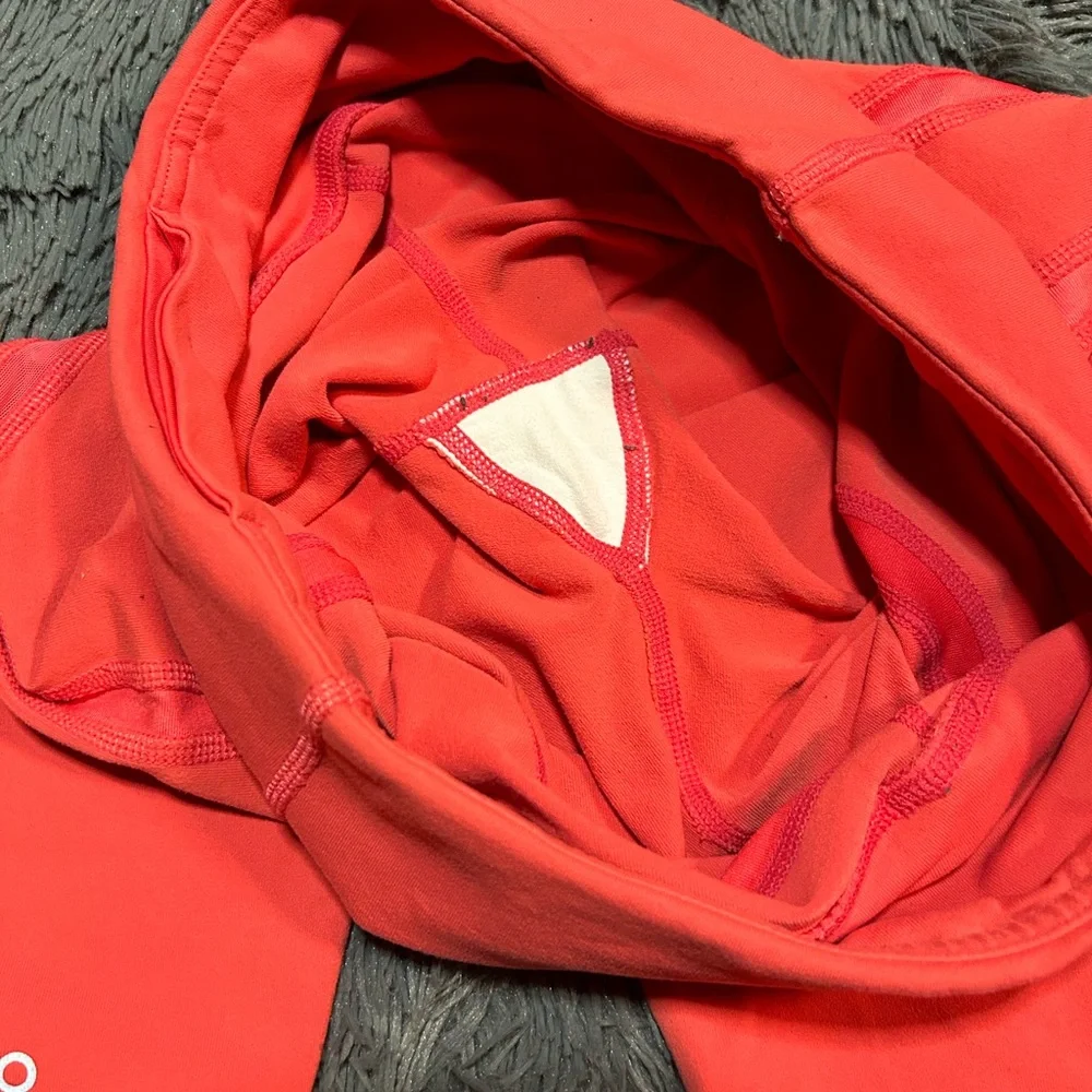 Alo Yoga Leggings‎ Coral XS Cropped Mesh Detail Pocket Logo READ